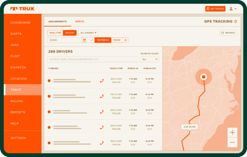 Real-Time GPS Tracking Screen