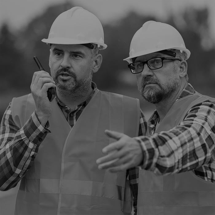 Construction workers in the field